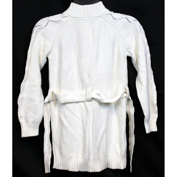 2007 Gymboree School Girls Rock Duster Sweater Cardigan sz 8 Belt Long Zip Heart - Picture 5 of 9